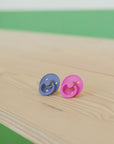 BIBS Pacifier Original COLOUR Latex 2 PK Bubblegum / Peri (Min. of 2 PK, multiples of 2 PK)