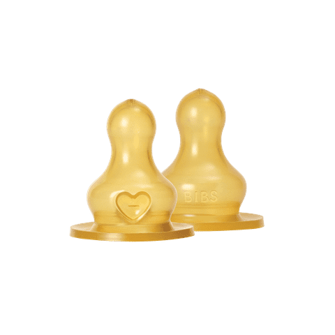 BIBS Baby Bottle Nipple Round Latex 2 pack Fast Flow (Min. of 2 PK , multiples of 2 PK)
