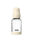 BIBS Glass Baby Bottle Round Latex 1 pack 120 ml Slow Flow Ivory (Min. of 2 PK , multiples of 2 PK)
