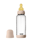 BIBS Glass Boheme Baby Bottle Round Latex 1 pack 240 ml Medium Flow Blush (Min. of 2 PK , multiples of 2 PK)