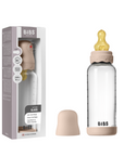 BIBS Glass Boheme Baby Bottle Round Latex 1 pack 240 ml Medium Flow Blush (Min. of 2 PK , multiples of 2 PK)