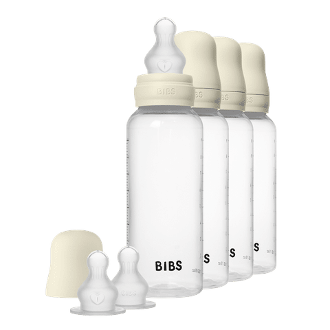 BIBS BPA-Free PP Baby Bottle Round Silicone 4 pack 270 ml Ivory (Min. of 2 PK , multiples of 2 PK)