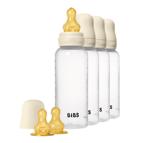 BIBS BPA-Free PP Baby Bottle Round Latex 4 pack 270 ml Ivory (Min. of 2 PK , multiples of 2 PK)