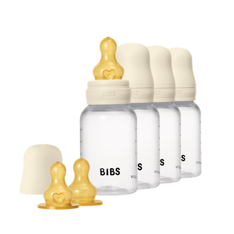 BIBS BPA-Free PP Baby Bottle Round Latex 4 pack 150 ml Ivory (Min. of 2 PK , multiples of 2 PK)