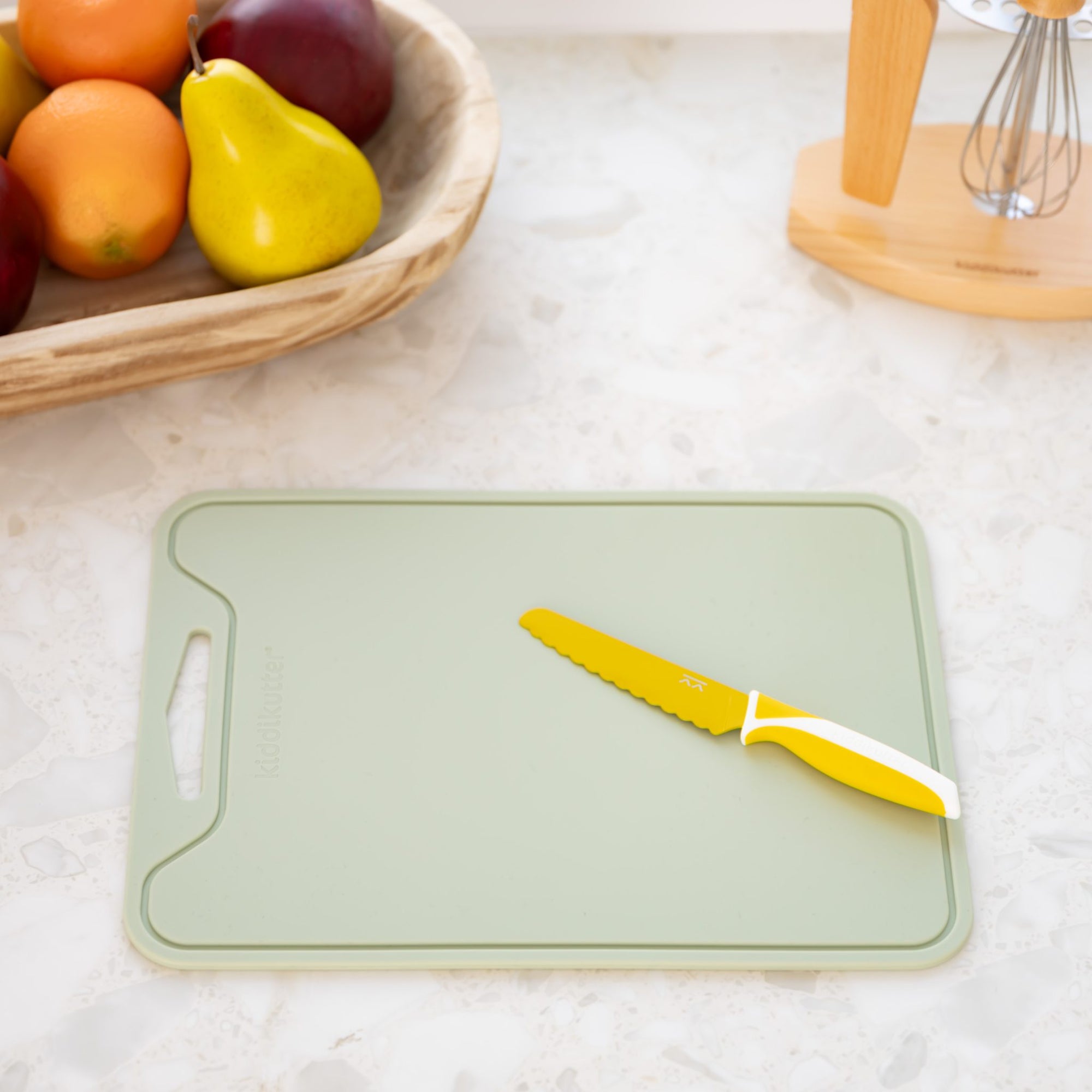 Kiddikutter Silicone Cutting Board - Sage (Min. of 2 PK, multiples of 2 PK)