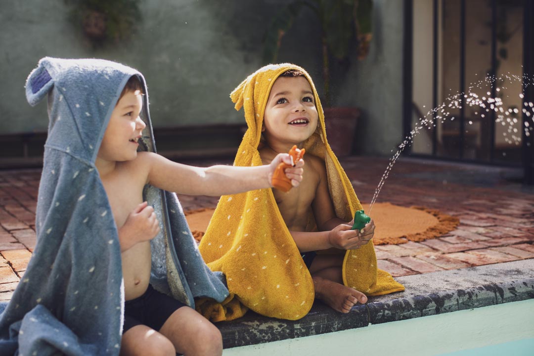 Trixie Hooded towel | 70x130cm - Mrs. Elephant (Min. of 2 PK, multiples of 2 PK)
