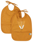 Trixie Waterproof bib 2-pack - Mr. Fox (Min. of 2 PK, multiples of 2 PK)