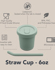 noüka Straw Cup 6 OZ - Leaf (Min. of 2 PK, Multiples of 2 PK)