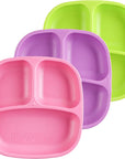 Re-Play 3 PK Packaged Divided Plates Butterfly - (Green, Bright Pink, Purple) (Min. of 2 PK, Multiples of 2 PK)
