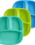 Re-Play 3 PK Packaged Divided Plates Under the Sea - (Aqua, Lime Green and Sky Blue) (Min. of 2 PK, Multiples of 2 PK)
