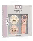 BIBS Colour Pacifier & Loop Clip Gift Set Latex Size 1 Blush (Min. of 2 PK , multiples of 2 PK)