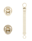 BIBS Colour Pacifier & Loop Clip Gift Set Latex Size 1 Ivory (Min. of 2 PK , multiples of 2 PK)