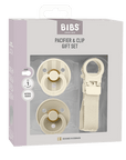 BIBS Colour Pacifier & Loop Clip Gift Set Latex Size 1 Ivory (Min. of 2 PK , multiples of 2 PK)