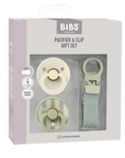 BIBS Colour Pacifier & Loop Clip Gift Set Latex Size 1 Sage (Min. of 2 PK , multiples of 2 PK)