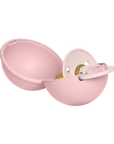 BIBS Colour Pacifier Round Latex Vanilla & Pacifier Case Mini Baby Pink (Min. of 2 PK, multiples of 2 PK)