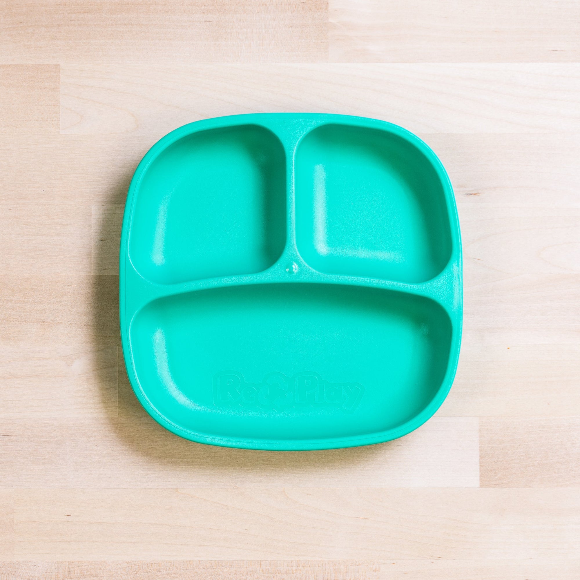Re-Play Divided Plate- Aqua (Min. of 2 PK, Multiples of 2 PK)