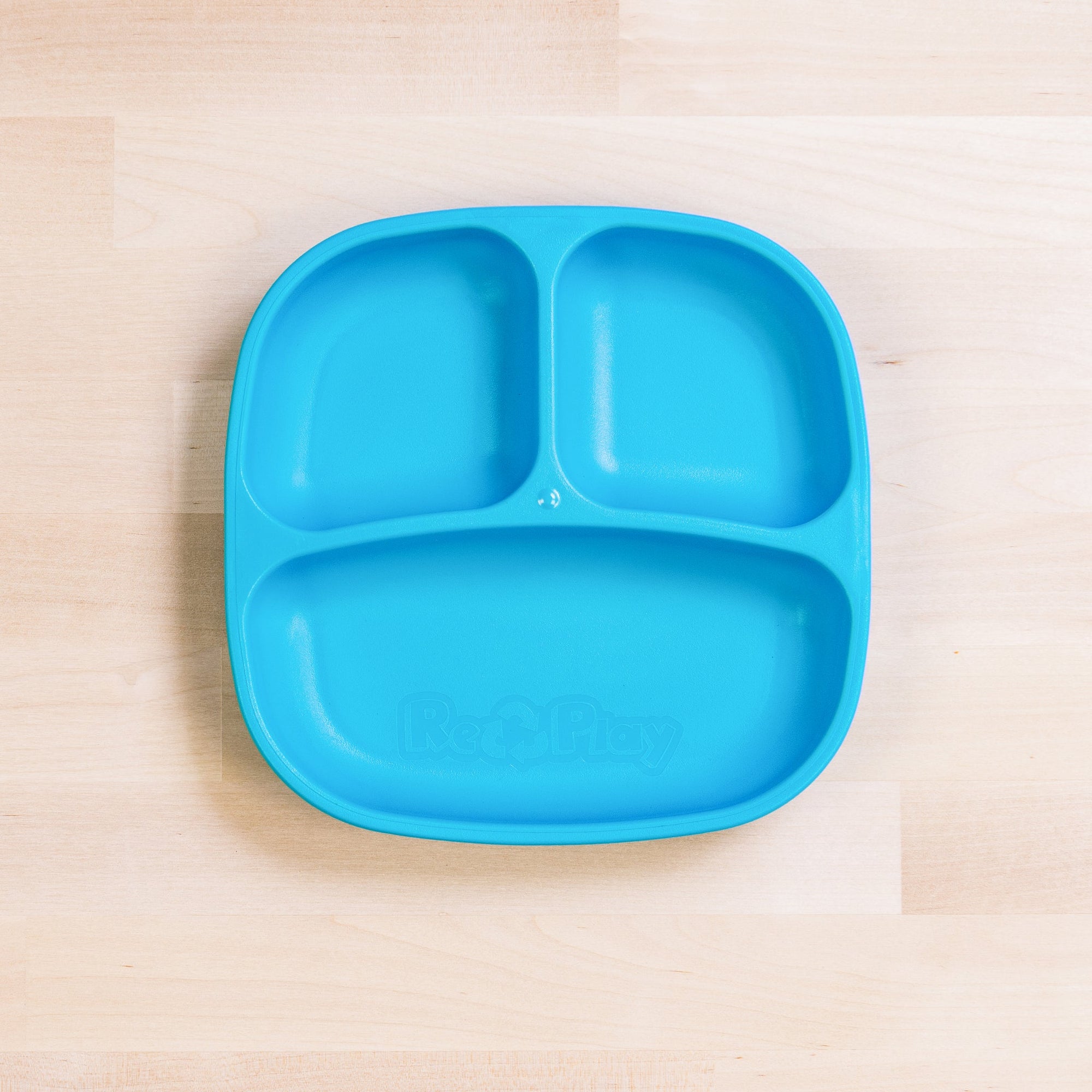 Re-Play Divided Plate- Sky Blue (Min. of 2 PK, Multiples of 2 PK)