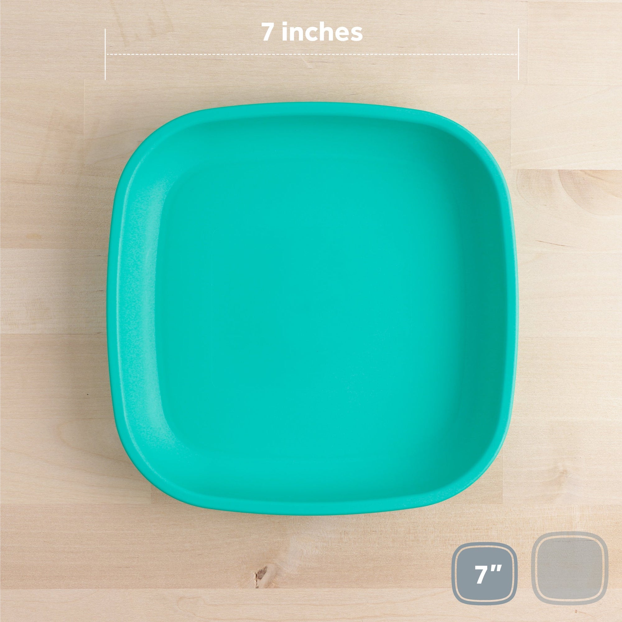 Re-Play Flat Plate 7'' - Aqua (Min. of 2 PK, Multiples of 2 PK)