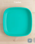 Re-Play Flat Plate 7'' - Aqua (Min. of 2 PK, Multiples of 2 PK)