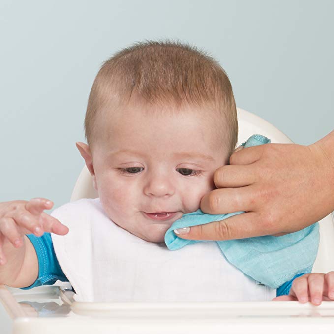Muslin Face Cloths Made from Organic Cotton 5 Pack White (Min. of 2, multiples of 2)