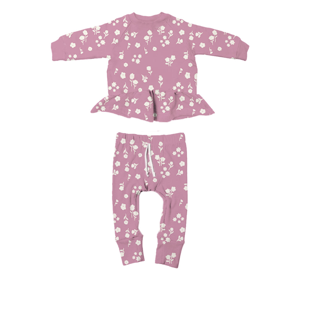 günamüna Two Piece Ruffled Sweatsuit Mini Floral (Min. of 2, multiples of 2)