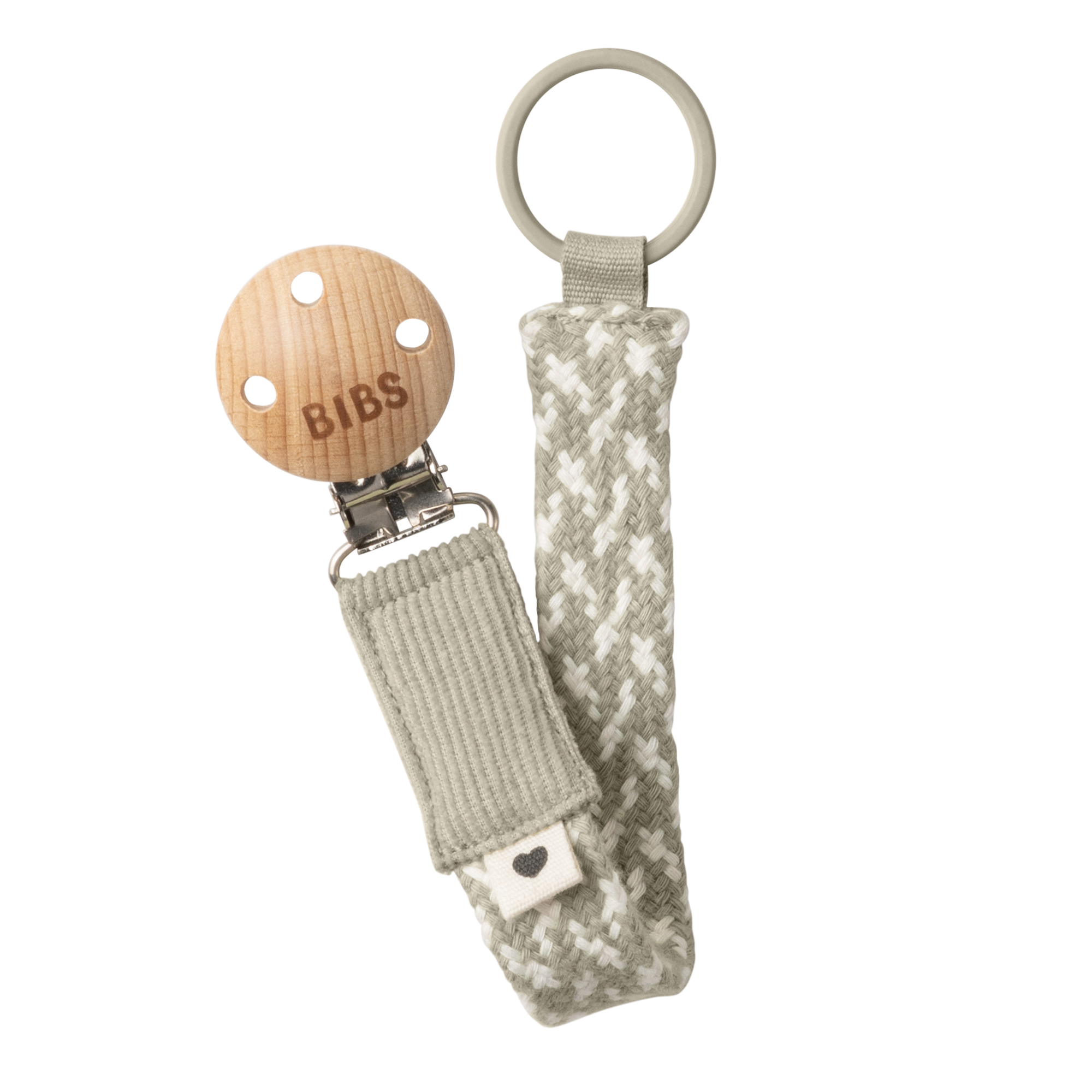BIBS Pacifier Clip Sand / Ivory ONE SIZE (Min. of 2 PK , multiples of 2 PK)