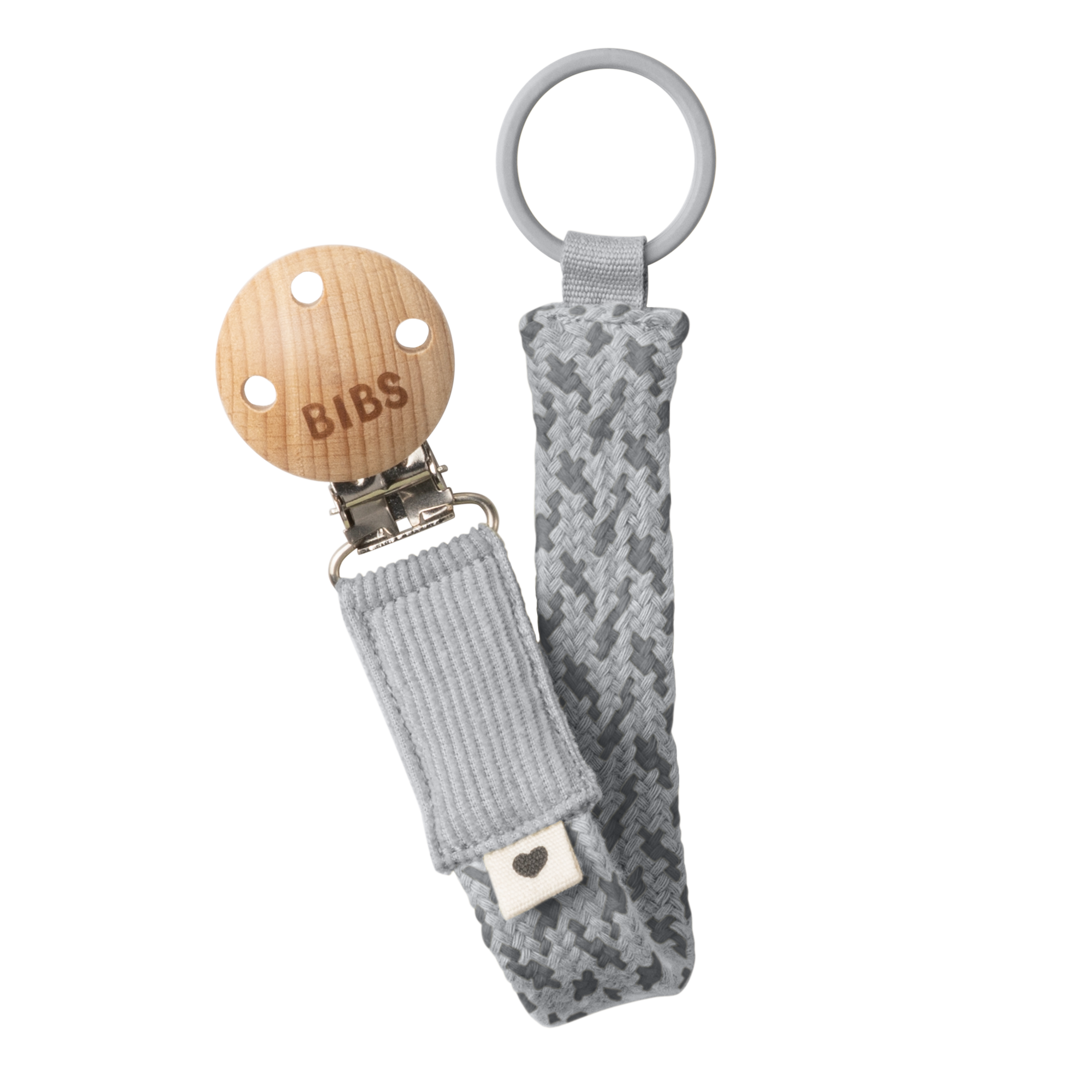 BIBS Pacifier Clip Cloud / Iron ONE SIZE (Min. of 2 PK , multiples of 2 PK)