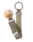 BIBS Pacifier Clip Dark Oak / Vanilla ONE SIZE (Min. of 2 PK , multiples of 2 PK)