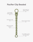 BIBS Pacifier Clip Beaded Sage (Min. of 2 PK, multiples of 2 PK)