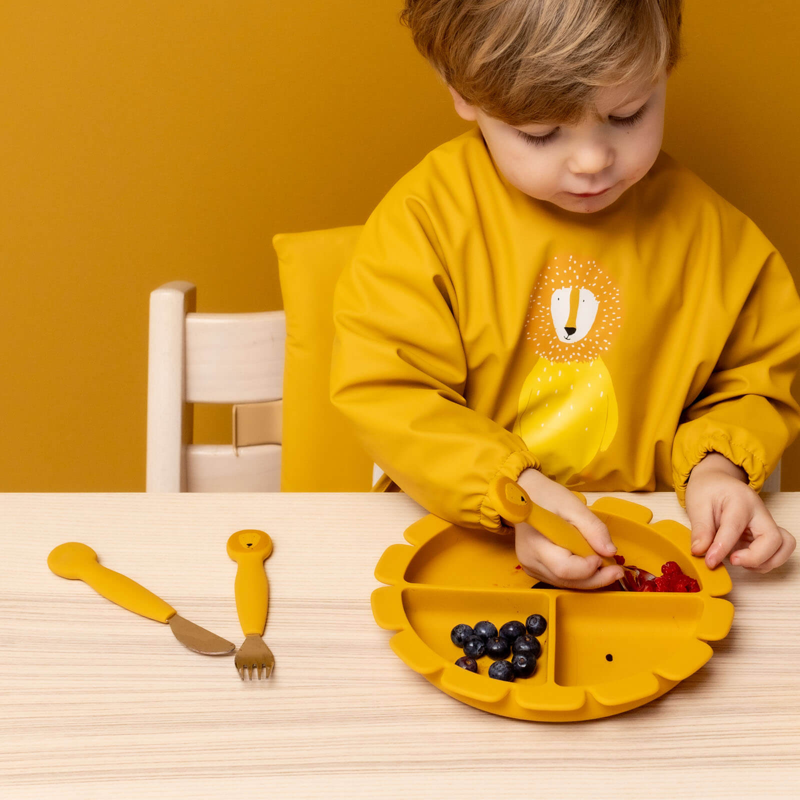 Trixie Silicone cutlery set 3-pack - Mr. Lion (Min. of 2 PK, multiples of 2 PK)