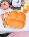 Re-Play 3 PK Packaged Divided Plates Sky Blue, Orange, Yellow (Min. of 2 PK, Multiples of 2 PK)