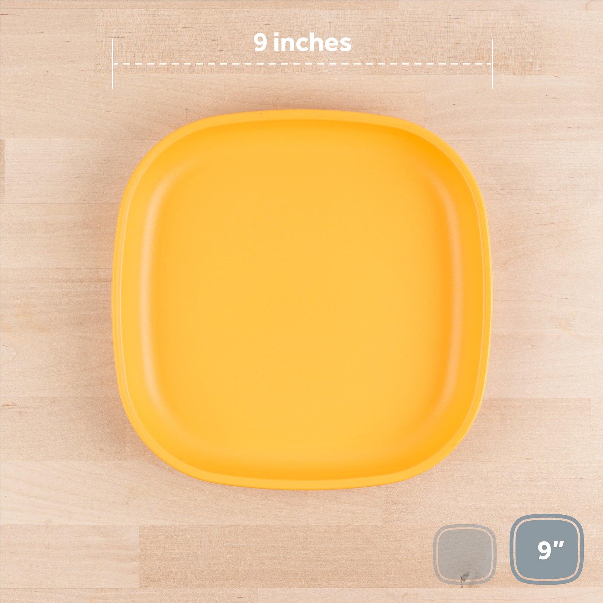 Re-Play Flat Plate 9''- Sunny Yellow (Min. of 2 PK, Multiples of 2 PK)