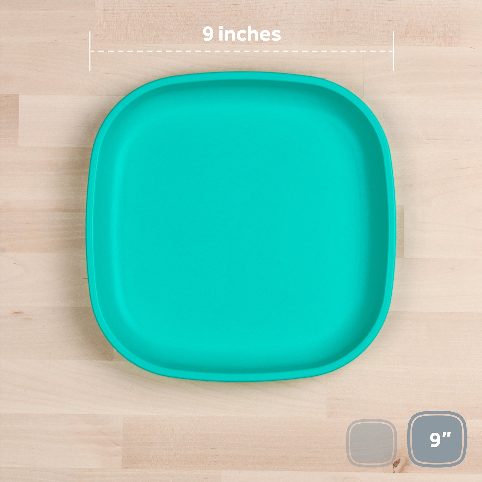 Re-Play Flat Plate 9''- Aqua (Min. of 2 PK, Multiples of 2 PK)