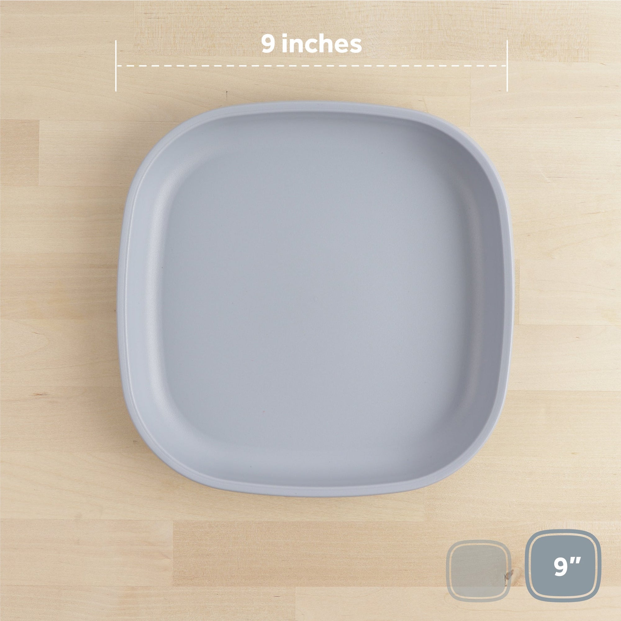 Re-Play Flat Plate 9''- Grey (Min. of 2 PK, Multiples of 2 PK)