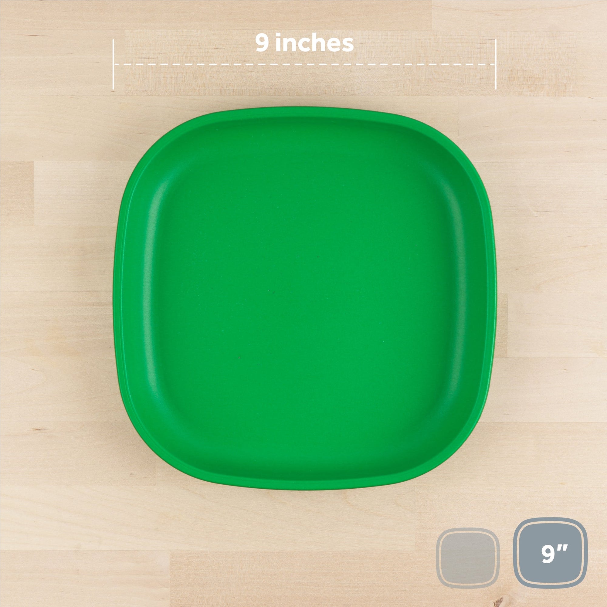 Re-Play Flat Plate 9''- Kelly Green (Min. of 2 PK, Multiples of 2 PK)