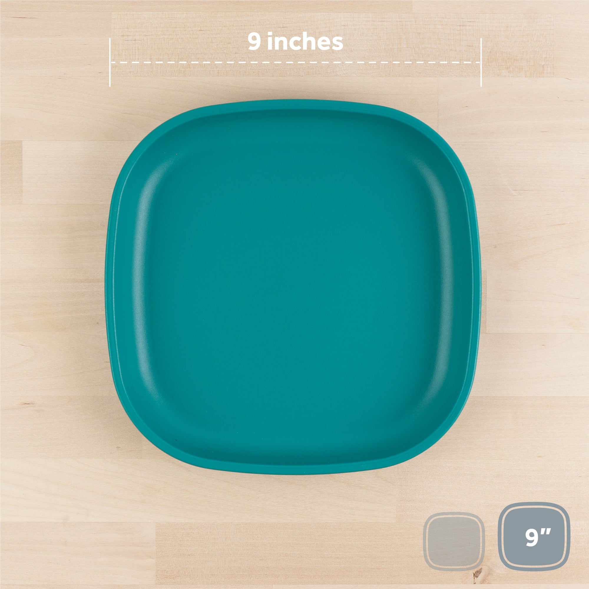 Re-Play Flat Plate 9''- Teal (Min. of 2 PK, Multiples of 2 PK)
