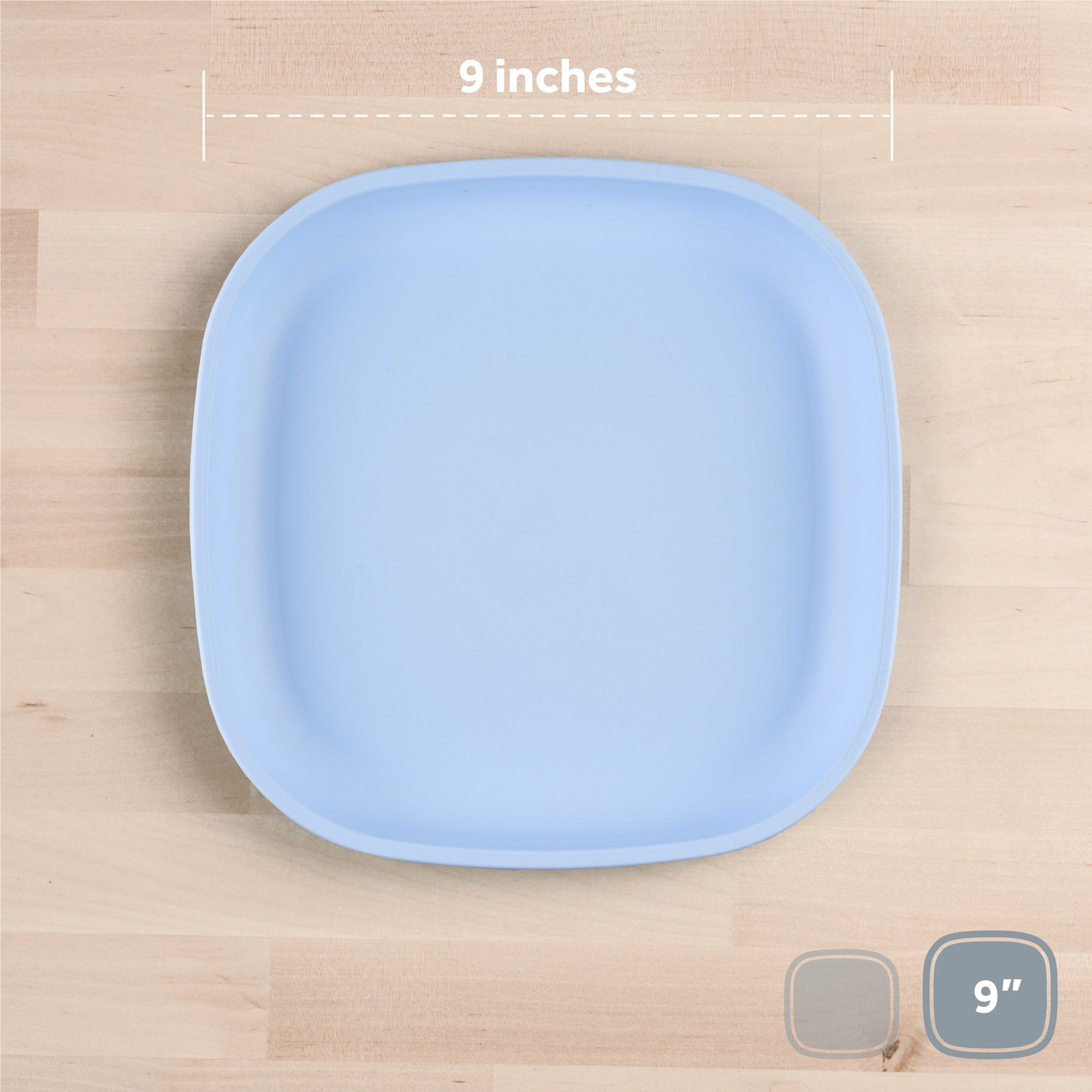 Re-Play Flat Plate 9''- Ice Blue (Min. of 2 PK, Multiples of 2 PK)