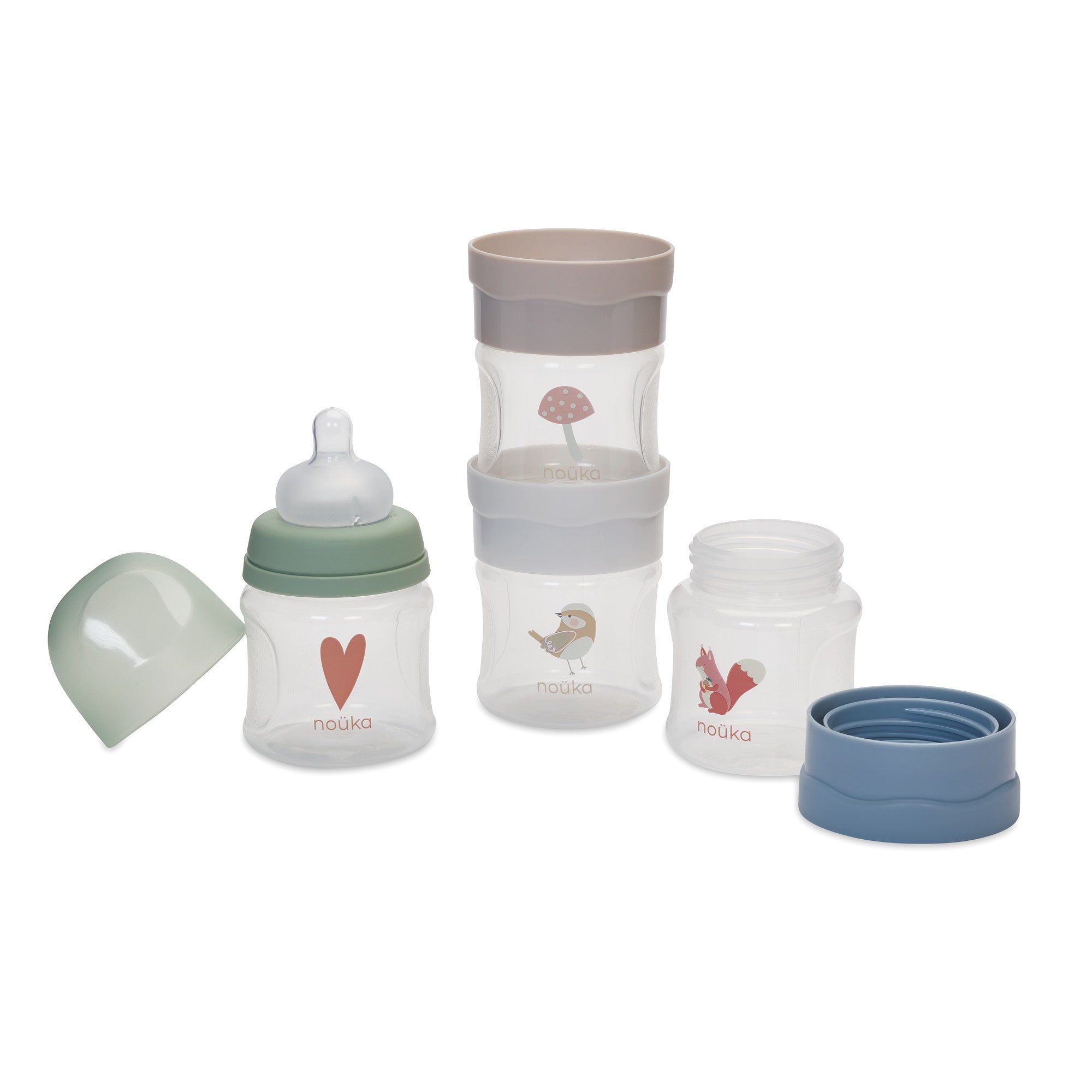 noüka Baby Bottle & Milk Storage Kit - Woodland (Sold in Case of 2, Qty of 1=2 products)