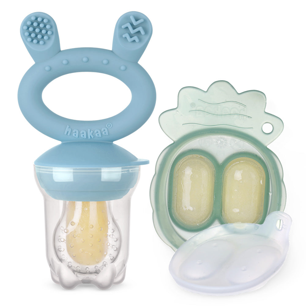 Freeze-N-Feed Mini Combo - Sky Blue Feeder + Pea Green Tray (Min. of 2 multiples of 2)