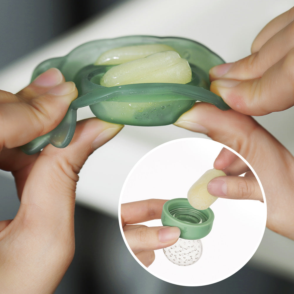 Freeze-N-Feed Mini Combo - Olive Green Feeder + Pea Green Tray (Min. of 2 multiples of 2)