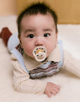 BIBS Pacifier Original COLOUR Holiday Bow Latex 2 PK Ivory/Plum (Min. of 2 PK, multiples of 2 PK)