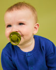 BIBS Pacifier De Lux Silicone 2 PK Wasabi/Pale Butter ONE SIZE (Min. of 2 PK, multiples of 2 PK)