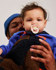 BIBS Pacifier Studio Colour 2 PACK Polka Ivory/Tango (Min. of 2 PK, multiples of 2 PK)