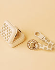 BIBS Studio Pacifier Clip Loop Polka Mega Vanilla Dark Oak(Min. of 2 PK , multiples of 2 PK)