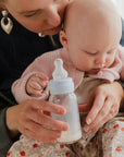 BIBS Glass Baby Bottle Round Silicone 2 PK 120 ml Slow Flow Ivory (Min. of 2 PK , multiples of 2 PK)