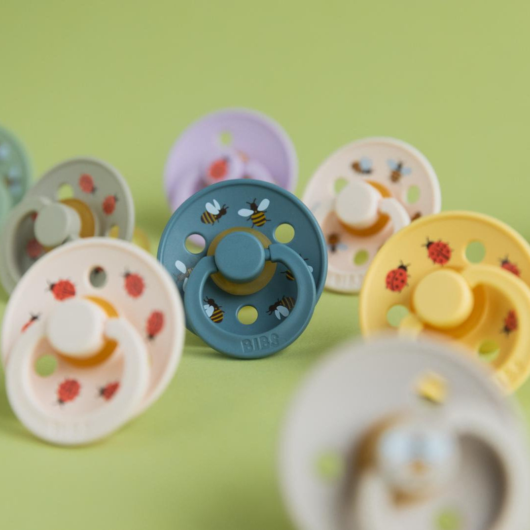 BIBS Pacifier Studio Colour 2 PACK Bumblebee Latex - Mushroom Mix (Min. of 2 PK, multiples of 2 PK)