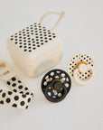BIBS Gift Set Polka Soothe & Go Latex Size 2 Ivory Black (Min. of 2 PK , multiples of 2 PK)