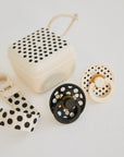 BIBS Studio Pacifier Clip Loop Polka Ivory Black (Min. of 2 PK , multiples of 2 PK)