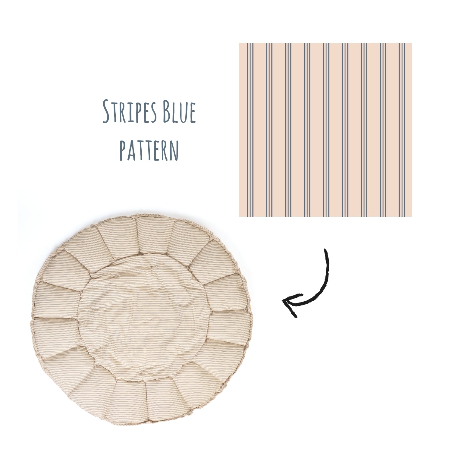 Play&Go Bloom Stripes Blue organic babymat (Min of 1, multiples of 1)