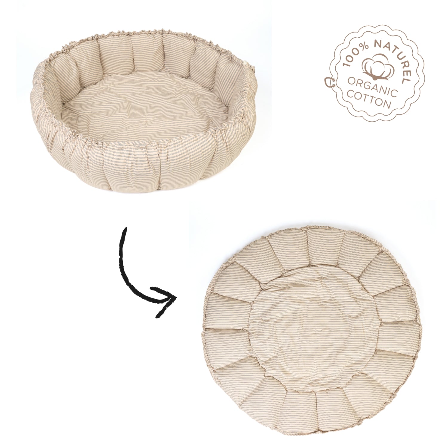 Play&Go Bloom Stripes Blue organic babymat (Min of 1, multiples of 1)